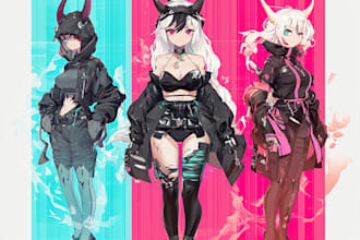 do a anime art rigging anime style live2d vtuber for you