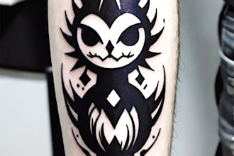 draw a custom realistic tattoo design, tattoo sleeve