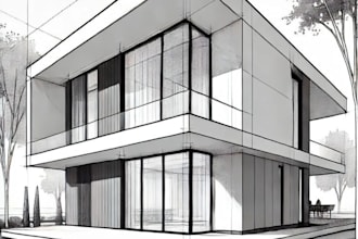draw house illustration, architecture, floor plan, real estate, vector art