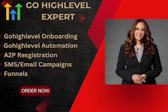 setup funnels, onboardings, automations, a2p registration sms email campaigns