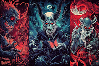do awesome artwork for dark art, horror, creepy illustration