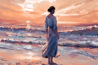 draw realistic digital oil painting from your photo