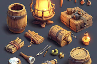 make 3d assets, props, objects for your videogame