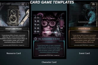 design customizable card game templates character card for print or digital use