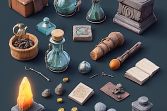 do 2d props, icons and objects for your game