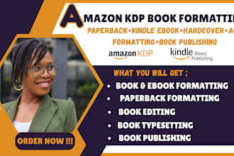do kdp paperback, hardcover, kindle acx ebook book formatting for amazon KDP