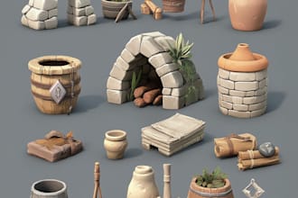 do amazing 2d assets 3d game art model props and objects