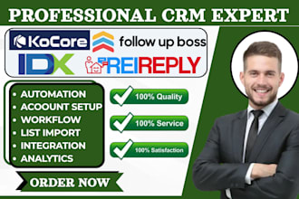 setup real estate kocore idx website follow up boss rei reply sms automation