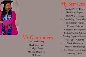 do nursing picot tasks, soap notes and healthcare tasks