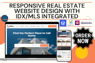 design responsive real estate website realtor agent  website idx mls integration