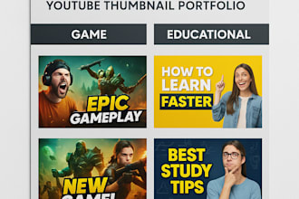 design eye catching youtube thumbnails for gaming, blogging videos