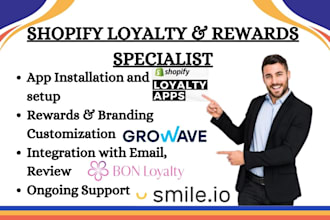 setup shopify loyalty and rewards bon smile bloy appstl loloyal growave glow e