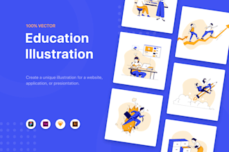 create educational illustrations for web, apps or printing