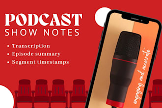 craft engaging podcast show notes summaries and transcriptions in 24 hours