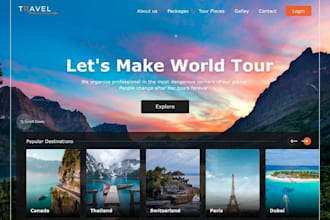 create a travel website, travel agency, travel operators