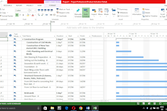 plan your construction using ms project or primavera p6