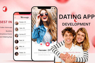 develop quickdate mobile app, tiktok clone, tinder   dating app, video call chat