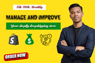 manage shopify dropshipping store, shopify virtual assistant,boost shopify sales