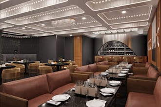 do restaurant interior café, bar, ice cream shop bakery and 3d rendering