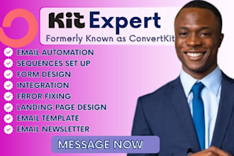 convertkit account email template kit newsletter kit landing page kit automation