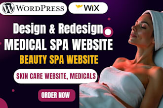 design medical spa website,skin care website, beauty spa website,medical website