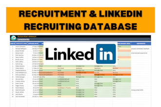 do recruitment research and create recruiting database using linkedin