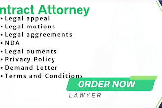 write contracts, terms and conditions, privacy policy, any legal document