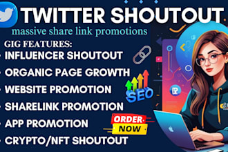 twitter shoutout share link promotion website app to 100m usa fb x ig audience