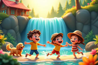 illustrate children book and create whimsical water color style for kids books