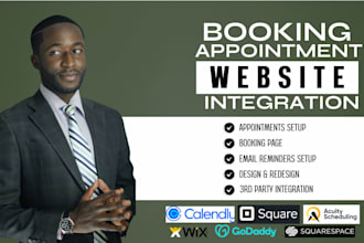 set up acuity scheduling, square, booking appointments, calendly