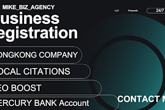 register hong kong company with local citations nap and SEO boost, mercury bank
