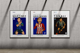 make minimalist sports posters of your favourite teams