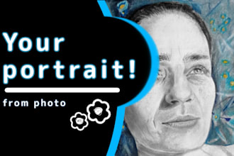 draw your realistic portrait from photo with a pencil