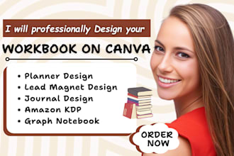 design a custom amazon KDP journal, notebook workbook design lead magnet