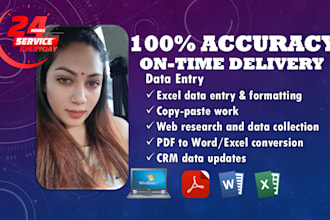 be your fast data entry assistant and 24 hours service