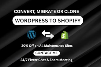 migrate wordpress to shopify, wix to shopify, shopify to wordpress cms migration