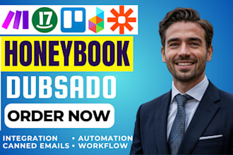 set up dubsado honeybook crm hubspot n8n workflows automation integromat zapier