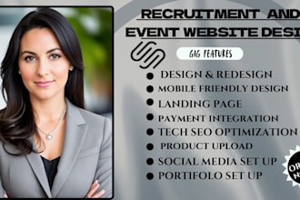 build squarespace recruitment and event website agency portal