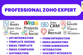 zoho crm zoho project zoho sales iq zoho campaign setup zoho books integration
