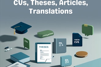 translate and format your paper or cv and edit presentations or short videos
