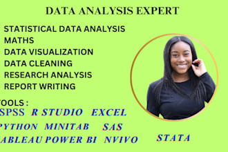 do statistical data analysis and visualizations in spss,python,excel,r,tableau