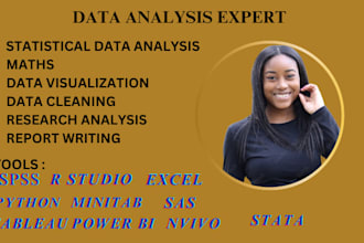 do data analysis in spss, stata, excel, tableau and python