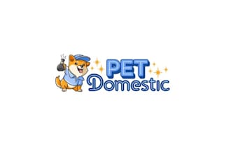 design funny dog mascot growing lawn service business logo