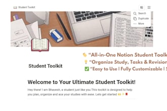 create a notion study planner for students