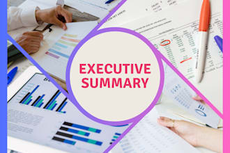 create compelling executive summary, one pager, investment teaser report