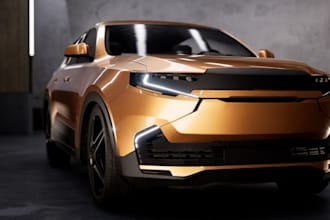 create realistic 3d car modeling and rendering with interior and exterior design