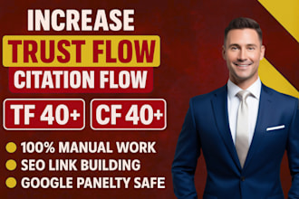 increase your majestic trust flow tf and citation flow cf 40 plus