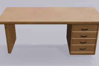 model a custom 3d wooden table or furniture for rendering or print
