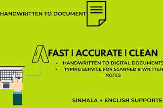 type handwritten or scanned documents into word or PDF