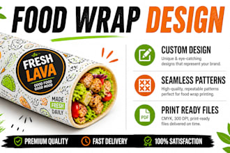 design custom seamless food wrapping paper patterns for your brand